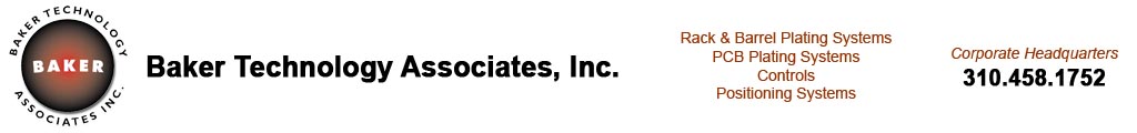 Baker Technology Associates - Plating Systems, DC & Pulse Plating Rectifiers